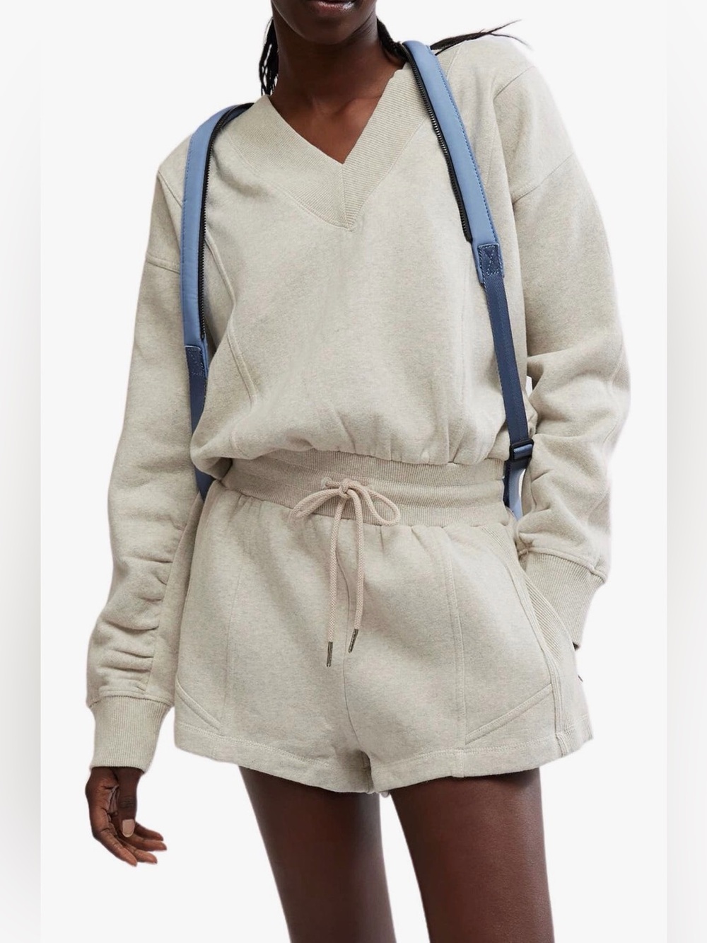 NWT Free People movement intercept romper heather grey XL $128